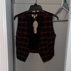 Plaid Button Down Shirt - Red and Black